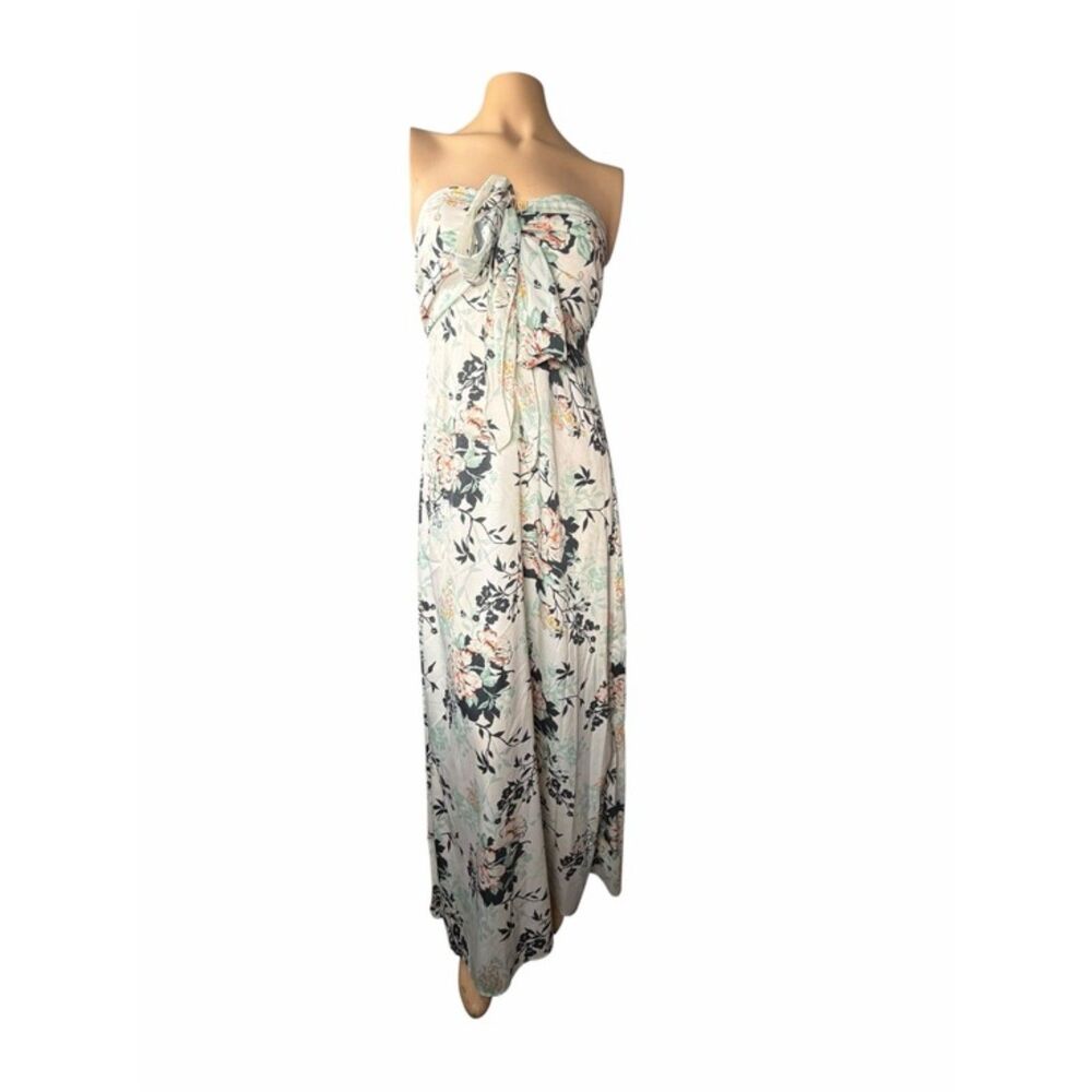 Band of Gypsies White Floral Strapless Maxi Dress XS
